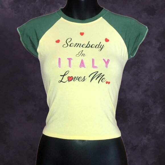 omighty Tops - O-Mighty Somebody in Italy Loves Me Crop Top